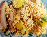 Une image de l'étape 6 de Saucisse avec riz et légumes a la nutricook.