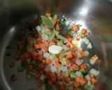A picture of step 1 of #194 Polenta and Lentil Crostini.