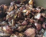A picture of step 3 of Sumac onions - vegan.