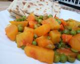 Sweet Potato Curry and peas served with naan bread recipe step 5 photo