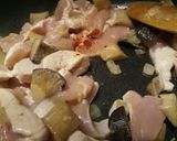 A picture of step 2 of Chicken and porcini mushrooms in a saffron and white wine sauce.