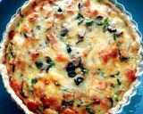 รูปขั้นตอนการทำที่ 5 ของ คีชเห็ดหอมไส้กรอกชีส(โฮมเมด) homemade mushroom & sausage cheese quiche