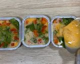 รูปขั้นตอนการทำที่ 2 ของ ไข่เจียวผักรวมคลีนไร้น้ำมัน เพียง 76 kcal/ชิ้น ด้วยหม้อทอดไร้น้ำมัน ทำง่ายเพียง 8 นาที