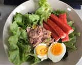 รูปขั้นตอนการทำที่ 4 ของ สลัดผักทูน่าปูอัดไข่ต้ม