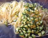 Foto del passaggio 10 della ricetta Spaghetti con zucchine alle tre consistenze