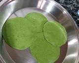 A picture of step 2 of Masala palak poori served with aloo sabzi.
