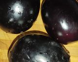A picture of step 1 of Baked Eggplant 🍆 with Chicken Fried Rice 🍚.