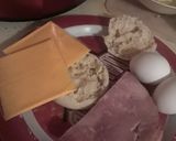 A picture of step 1 of Ham and American Cheese Egg McMuffin.