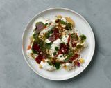 A picture of step 3 of Dahi papdi chaat.