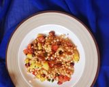 A picture of step 5 of Sabudana tahari.