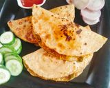 A picture of step 11 of Leftover roti panini leftover roti sandwich.