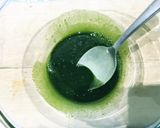 A picture of step 2 of Matcha Latte Popsicles.