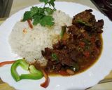 A picture of step 9 of White rice n goat meat#joyofcookingladies#teamcontest#maindish.