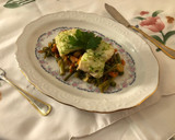 Foto del paso 5 de la receta: Bacalao con salteado de espárragos y gambas