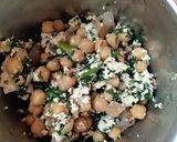 A picture of step 7 of Chickpea Spinach Pearls in Peanut rice And Cucumber Peanut raita.