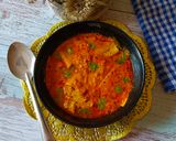 A picture of step 9 of Rajasthani style Papad sabji.