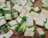 A picture of step 1 of Mushrooms and Zucchini with Herbes de Provence.
