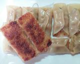 A picture of step 4 of Potstickers? (Using Dumpling Wrappers).