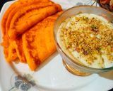 A picture of step 7 of Malpora with Malai rabri.