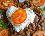 A picture of step 4 of Rajma curry (Kidney beans) and Rice.
