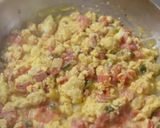 A picture of step 6 of Mexican Sunrise: Eggs with Serrano Pepper, Red Onion, and Tomato.