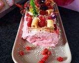 Une image de l'étape 10 de Bûche bavaroise de Noël aux framboises et verrines mousses aux framboises 😋#recettesdefete.