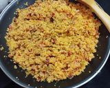 Foto del paso 5 de la receta: Falsas migas de cuscús con verdura su chorizo y brochetas de langostinos con piña