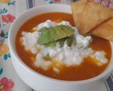 A picture of step 6 of Aztec Soup or Mexican Tortilla Soup -with Tortilla Chips-.