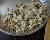 A picture of step 1 of Cream of mushroom soup.