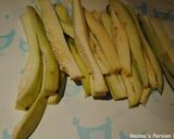A picture of step 1 of Deep fried eggplants (Aubergine).