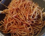 A picture of step 2 of Spaghetti in the oven.