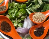 A picture of step 1 of Bhindi Capsicum Masala.