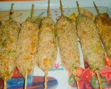 A picture of step 5 of Chicken cheese skewers.