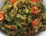 Foto langkah ke 4 dari resep Tumis bunga pepaya buncis teri medan.