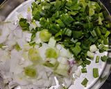 A picture of step 1 of Spring Onion Sabji.
