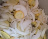A picture of step 1 of Cheesy Roasted Squash and Onion.