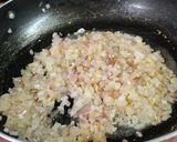 A picture of step 1 of Creamy Mushroom Risotto.