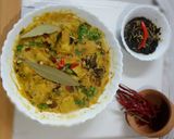 A picture of step 8 of Dahi moong daal with pitha curry.(moong dal with yogurt recipe).