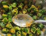 A picture of step 3 of Mustard Green Chillies 🤩.