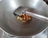 A picture of step 1 of Indo-Thai Style Sautéed Red Amarnath with Beans.