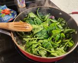 A picture of step 5 of Lauren's Baked Ham, Spinach and Mushroom Breakfast Quesadillas.