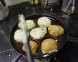 A picture of step 4 of #SIS#Uraddal appe(veg with coriander,pudina onion,tomato chutney.