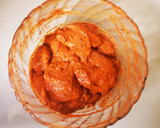 A picture of step 2 of Chicken 65.