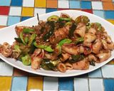 Foto langkah ke 8 dari resep Cumi pete cabe ijo.