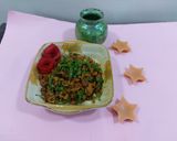 A picture of step 2 of Bitter gourd with onion masala.