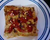 A picture of step 5 of Besan Omelette toast.