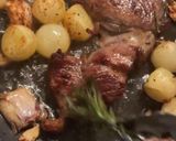 A picture of step 3 of Lemon Butter lamb with Parisian potatoes and spiced broccolini’s.