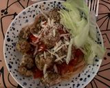 A picture of step 7 of Turkey Meatballs with Sauce and Spaghetti.