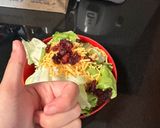 A picture of step 2 of Cranberry cheese salad with copycat chick-fil-A avocado lime ranch dressing.