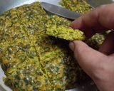 A picture of step 5 of Kothimbir Vadi (Cilantro Snack).